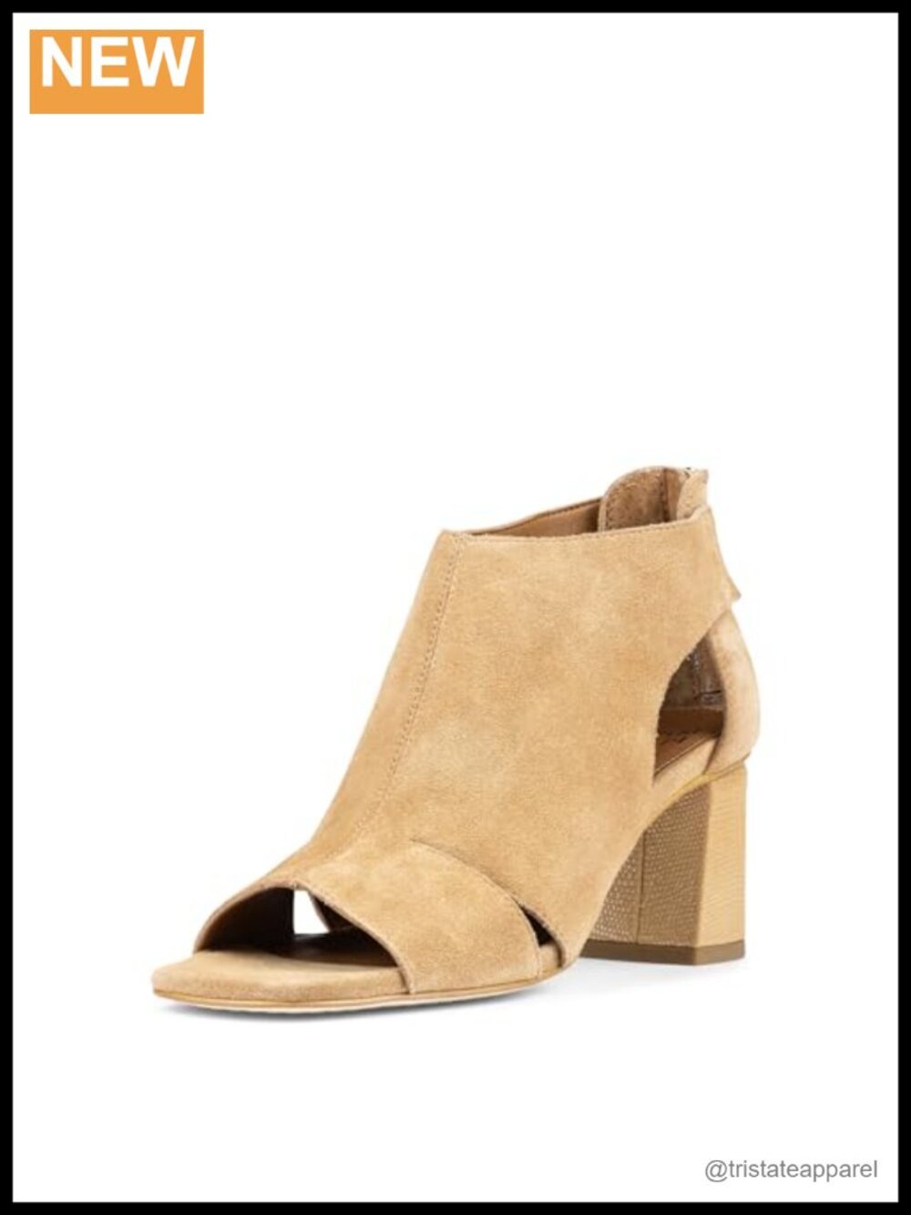 Donald Pliner Perra Heeled Sandal Suede Block Heel Peep Toe Ankle Strap